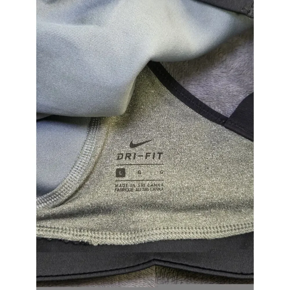 Nike Women’s Impact Strappy High Support Bra Gray Size L Activewear Gym Z2-90